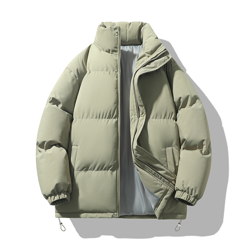 Cross-border down cotton-padded jacket for men, winter thickened warm couple's bread jacket, European-sized loose stand-up collar cotton-padded jacket details Picture