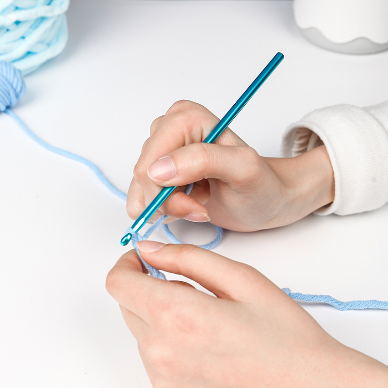 Multi-gauge color alumina sweater crochet DYI single head sweater knitting tool Alumina crochet set Specification drawing