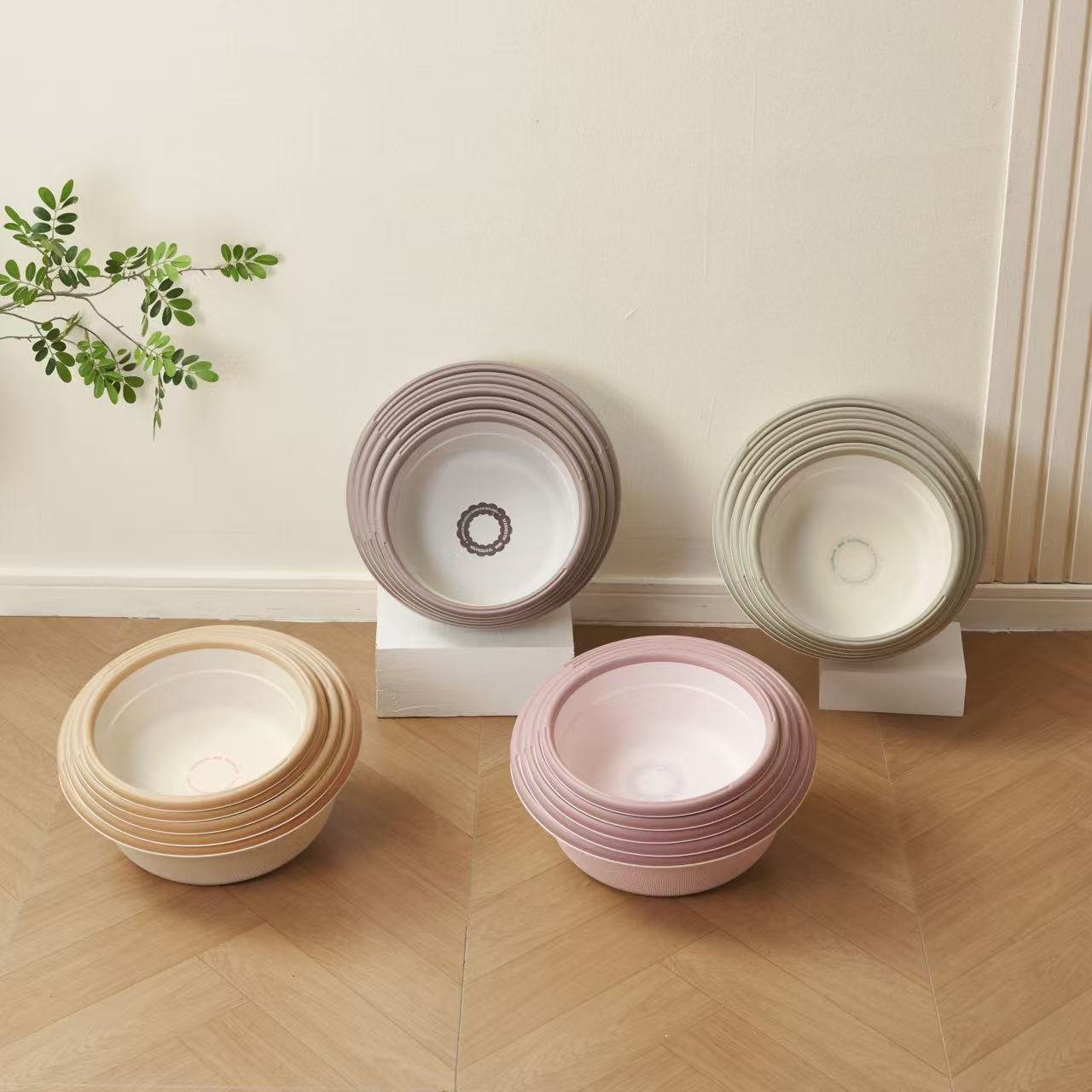 Color-blocking frame washbasin, foot bath basin, household basin, plastic basin, thickened laundry basin for student dormitories, washbasin details Picture