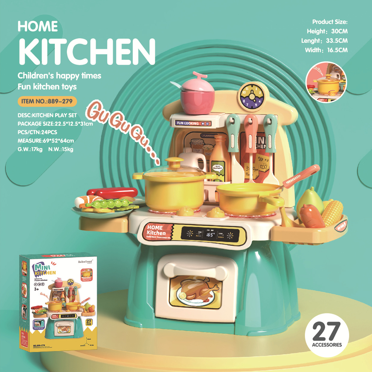 Children's Large Kitchen Toys Educational Baby Simulation Mini Cooking Cooking Over Every Kindergarten Toy Set Application Scenario