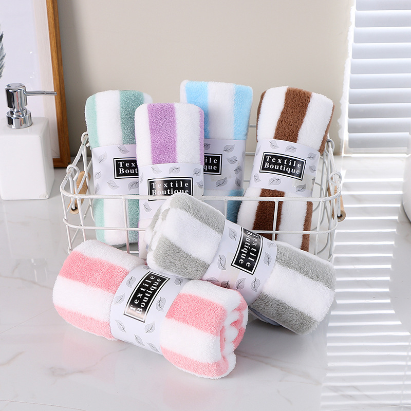 【LOVELY HOME】【 Lovely home 】 Coral Velvet Towel Bath towel set Absorbent non-hair home double sided velvet bath towel thickened encryption cleaning towel details Picture