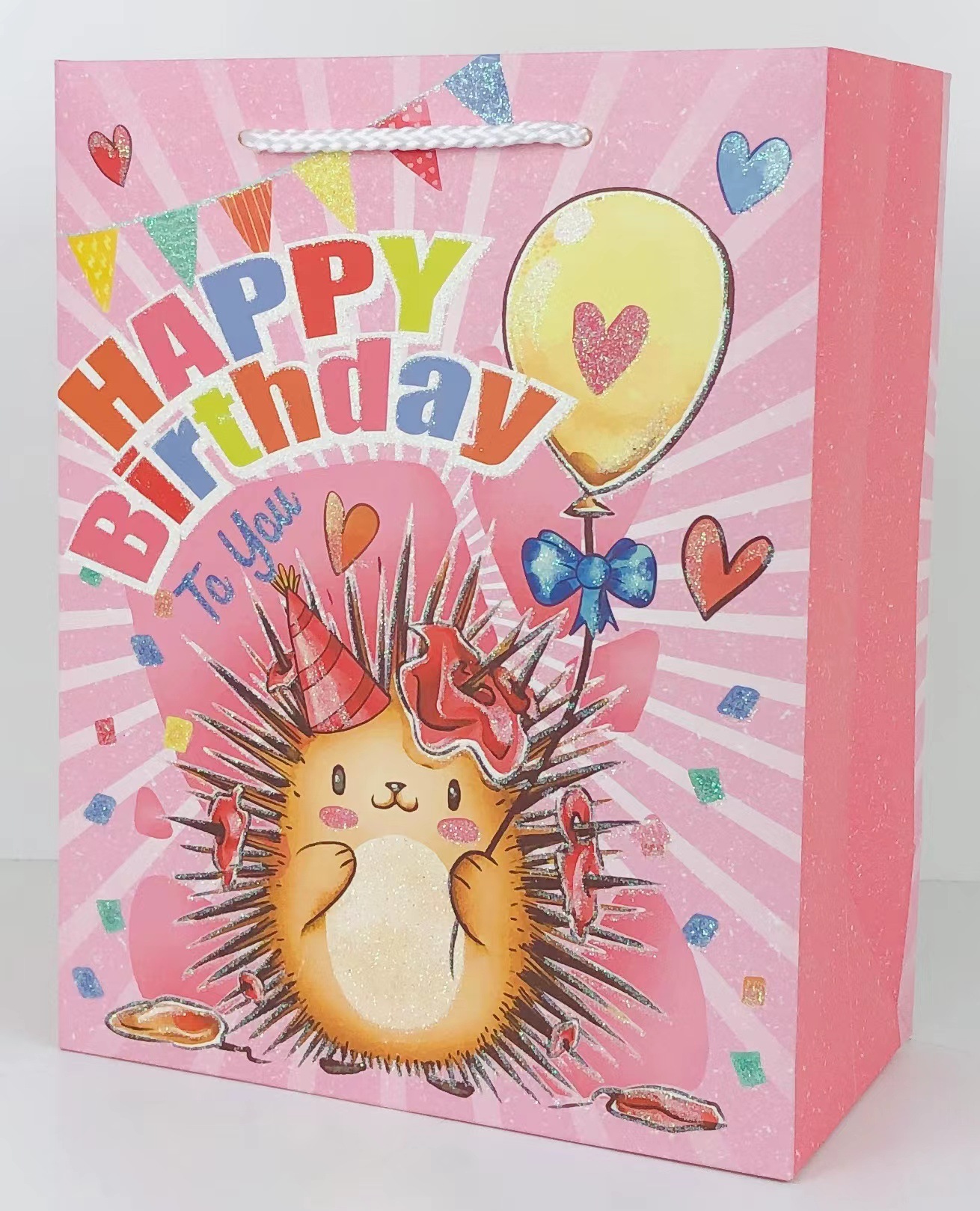 In-stock glitter cartoon BIRTHDAY HAPPY BIRTHDAY tote bags, gift bags, shopping bags, cross-border exclusive supply details Picture