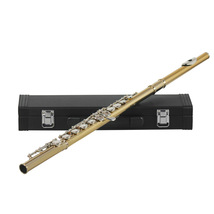 SLADE正品金色银键长笛进口黄铜材质皮盒包装考级演奏长笛