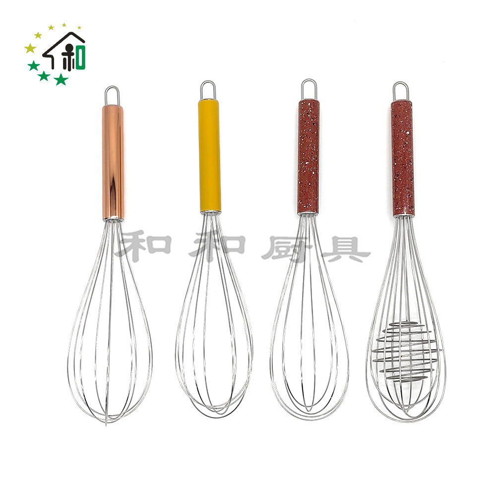 10 "/12" rose gold colored spring wire whipped egg cream batter whisk household hand whisk full figure