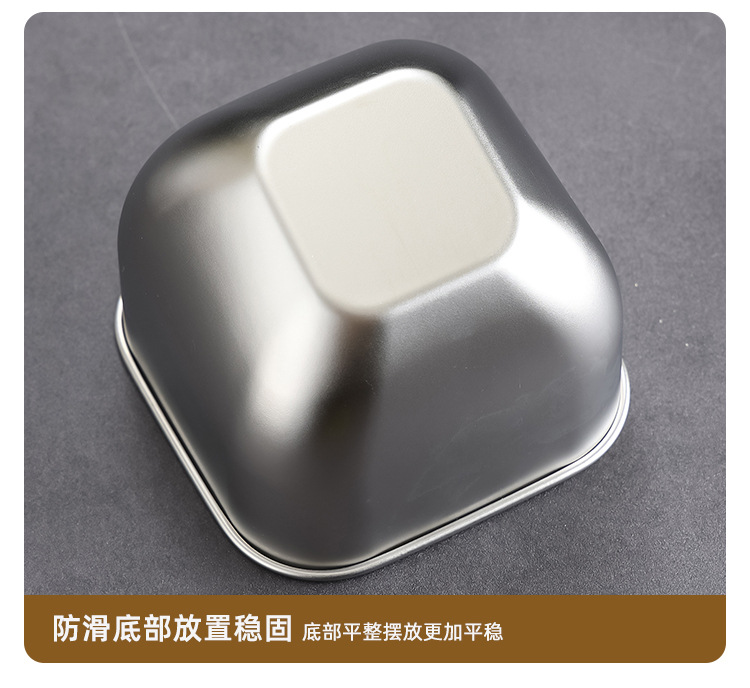 不锈钢生菜碗斜口碗商用韩式烤肉店火锅店装放生菜蔬菜青菜碗桶方形斜口碗不锈钢碗详情11