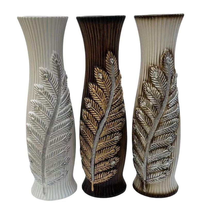 Wholesale circular classical European ceramic magnesite resin home interior 60cm high-quality decorative floor-standing large vases