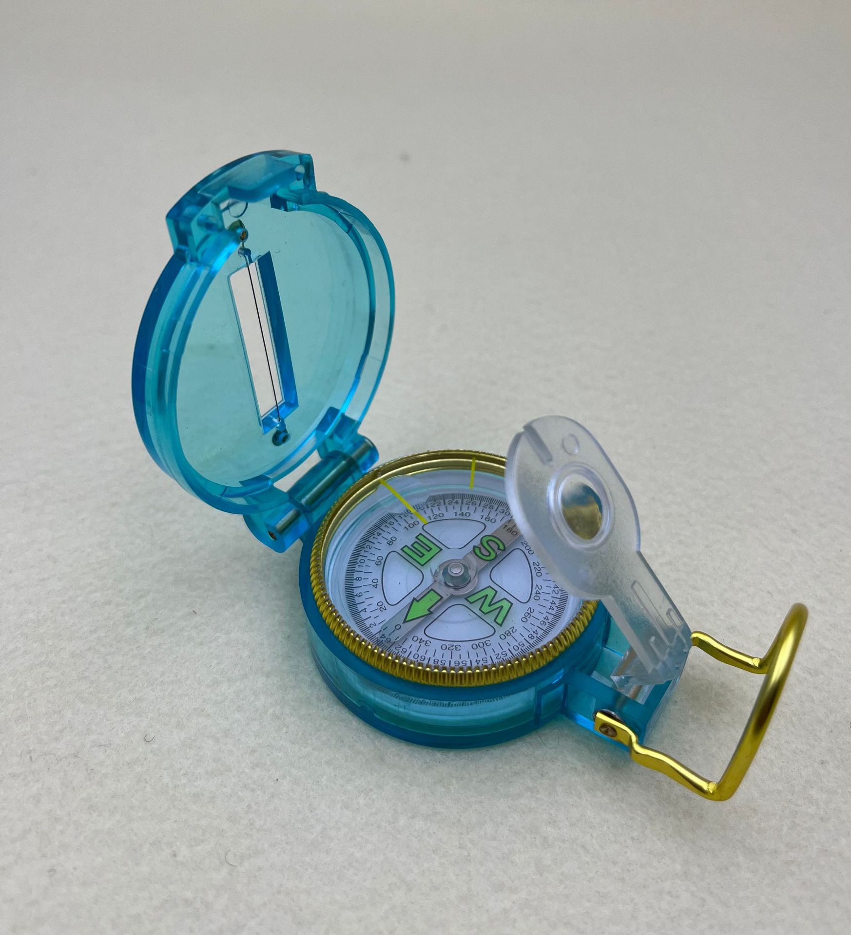 L45-1T transparent case compass, student gift travel compass magnifying glass details Picture