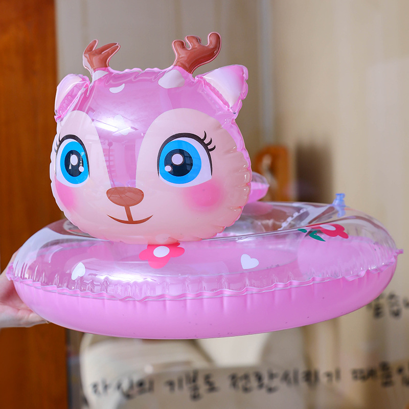 Three-Dimensional Cartoon Model Children's Seat Ring Sequins Printed Swimming Ring Swimming Children Baby Inflatable Underarm Ring Wholesale Specification drawing