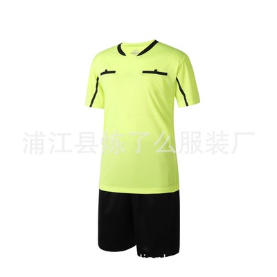 厂家直供 足球裁判服 裁判球衣短袖训练服运动服套装批发多色可选