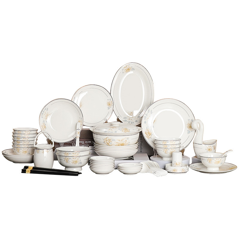 碗碟/碗套装/陶瓷套装/碗盘套装/陶瓷礼盒套装白底实物图