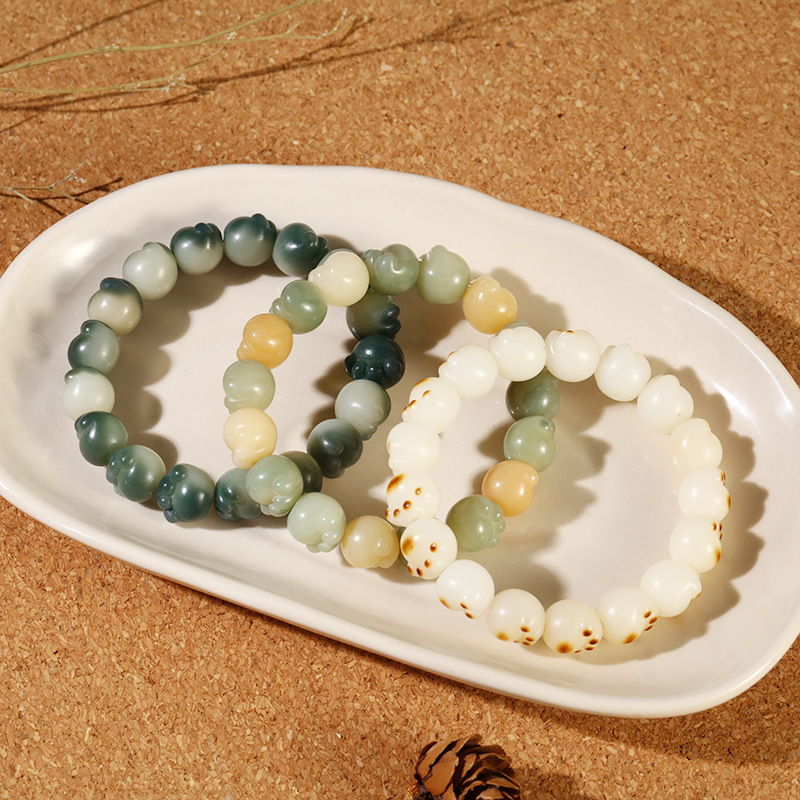 Cute Carbon Burnt Cat's Paw Multi-Treasure Round Bead Bracelet Single Circle Disc Play Bodhi Root Run Ring Rosary Bracelet Play Hand Jewelry Application Scenario