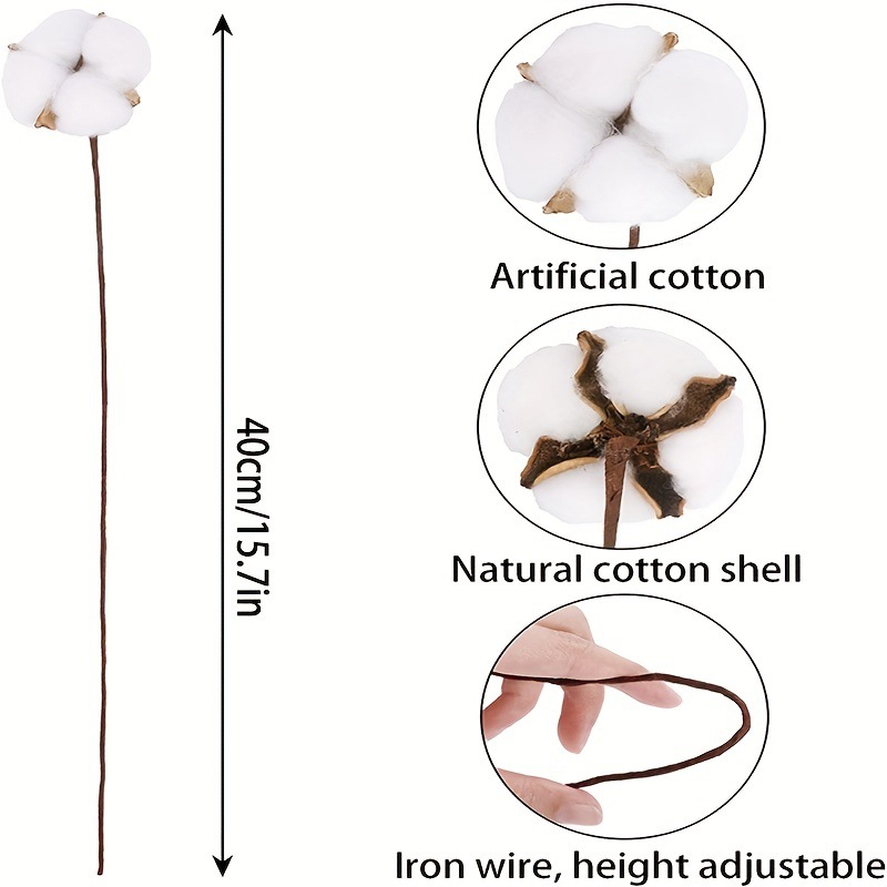 Natural dried cotton, handcrafted single-head cotton, Christmas decoration materials, and Yunnan kapok flower bouquets are selling well across borders details Picture