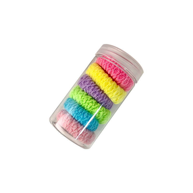 New simple high ponytail hair tie, thickened and thickened towel loop, seamless, colorful high-elasticity can hair tie Item Picture
