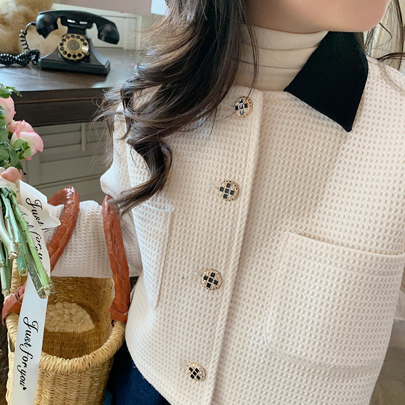 Deer Little Deer Girls' Coat 2022 Autumn New Children's Wear Korean-style chanel-style coat, a sweet and trendy top for girls Specification image