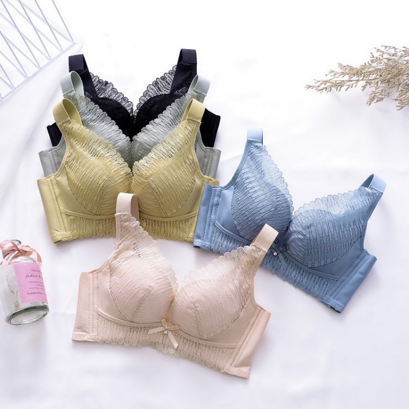 内衣女小胸聚拢收副乳防下垂胸罩加厚上托平胸显大无钢圈少女文胸