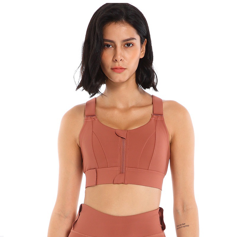 C High-strength front zipper large-sized sports underwear, Velcro adjustable running, yoga, shock-absorbing sports vest Item Picture