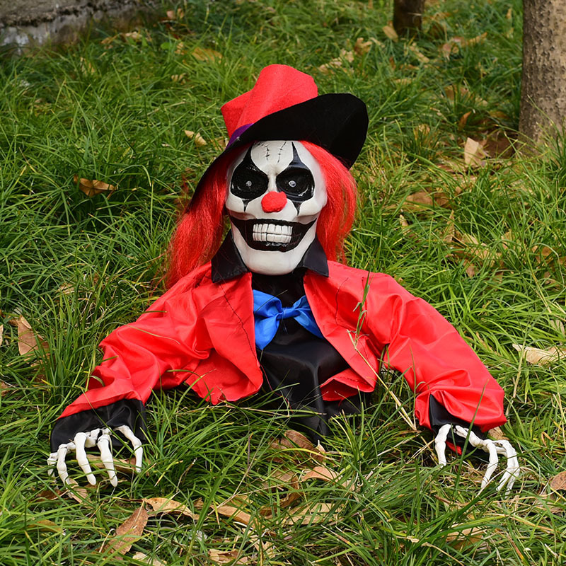 Longitudinal Hong cross border Halloween decoration inserted clown ghost light outdoor scene decoration photography props full figure