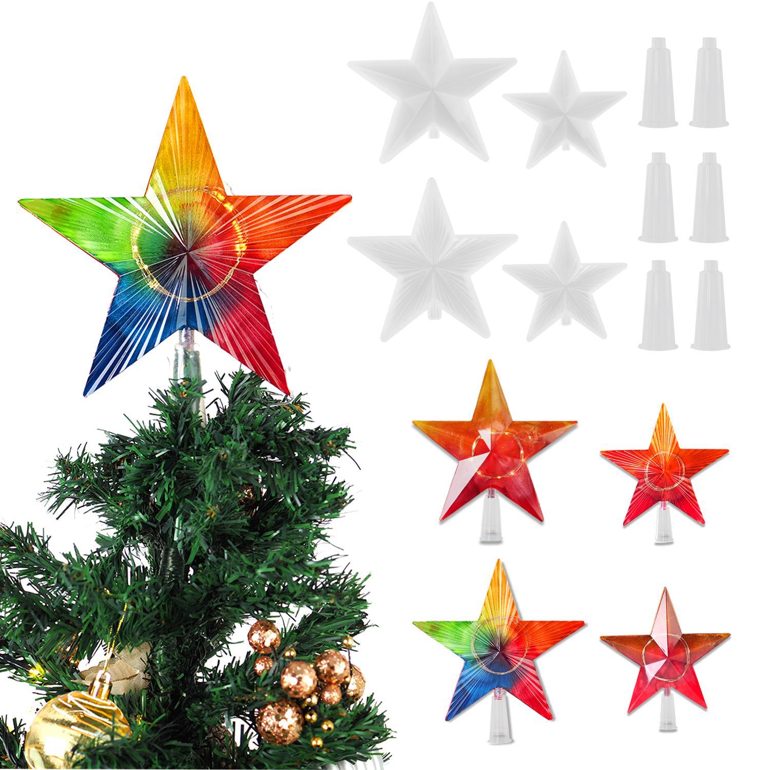 diy resin drop glue Christmas tree ceiling light star glow mirror drop glue silicone mold full figure