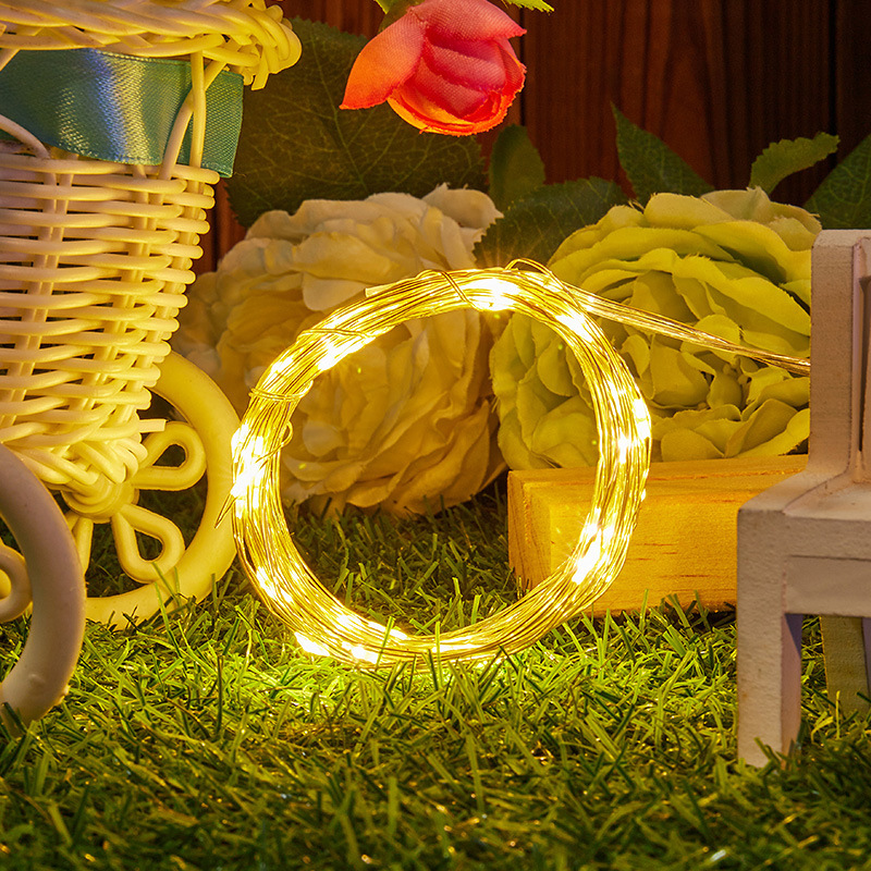 Small colored lights, usb copper wire lights, flashing lights, string lights, led copper wire lights, string battery boxes, AA long-lit star lights, decorative light strips details Picture