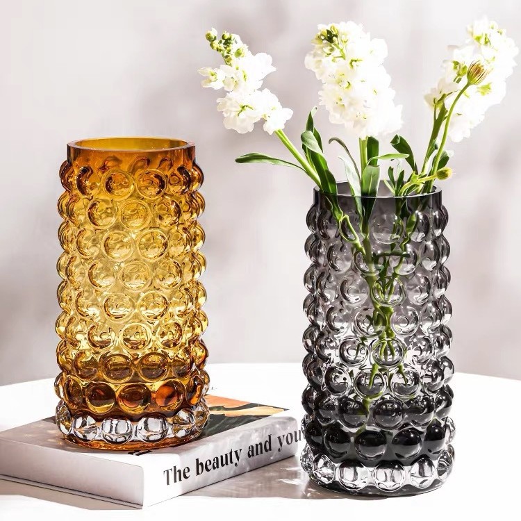 摆件ins风 玻璃花瓶高颜值水滴 玄关客餐厅花瓶插花高级感装饰品