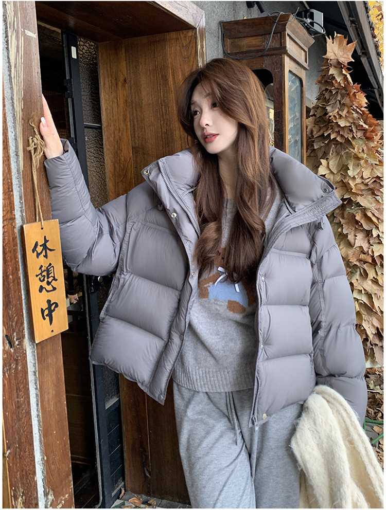 裳初90白鸭绒泡芙羽绒服女2025新款连帽面包服加厚羽绒外套平湖详情21