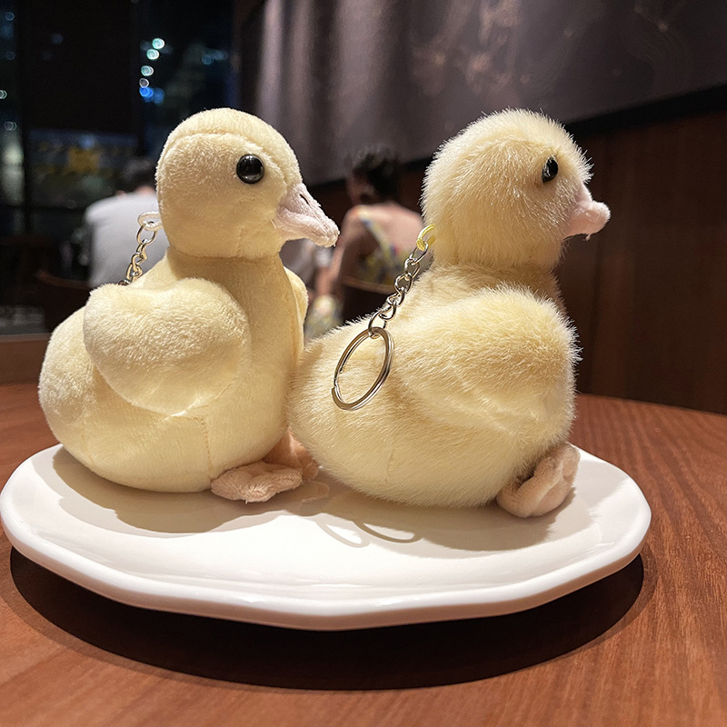 长毛小鸡挂机毛绒公仔鸡鸭背包公仔钥匙扣装饰品迷你娃娃挂件