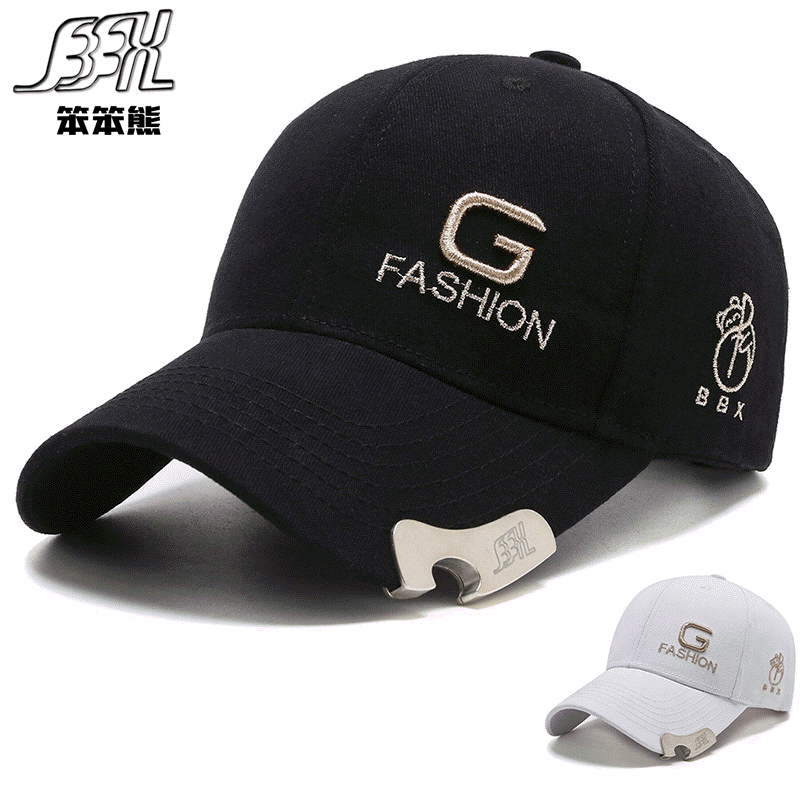 Spring and Autumn hats, big G men's and women's sunshade and sun protection baseball caps, fashionable bar bottle openers, baseball caps, Chinese style for men and women