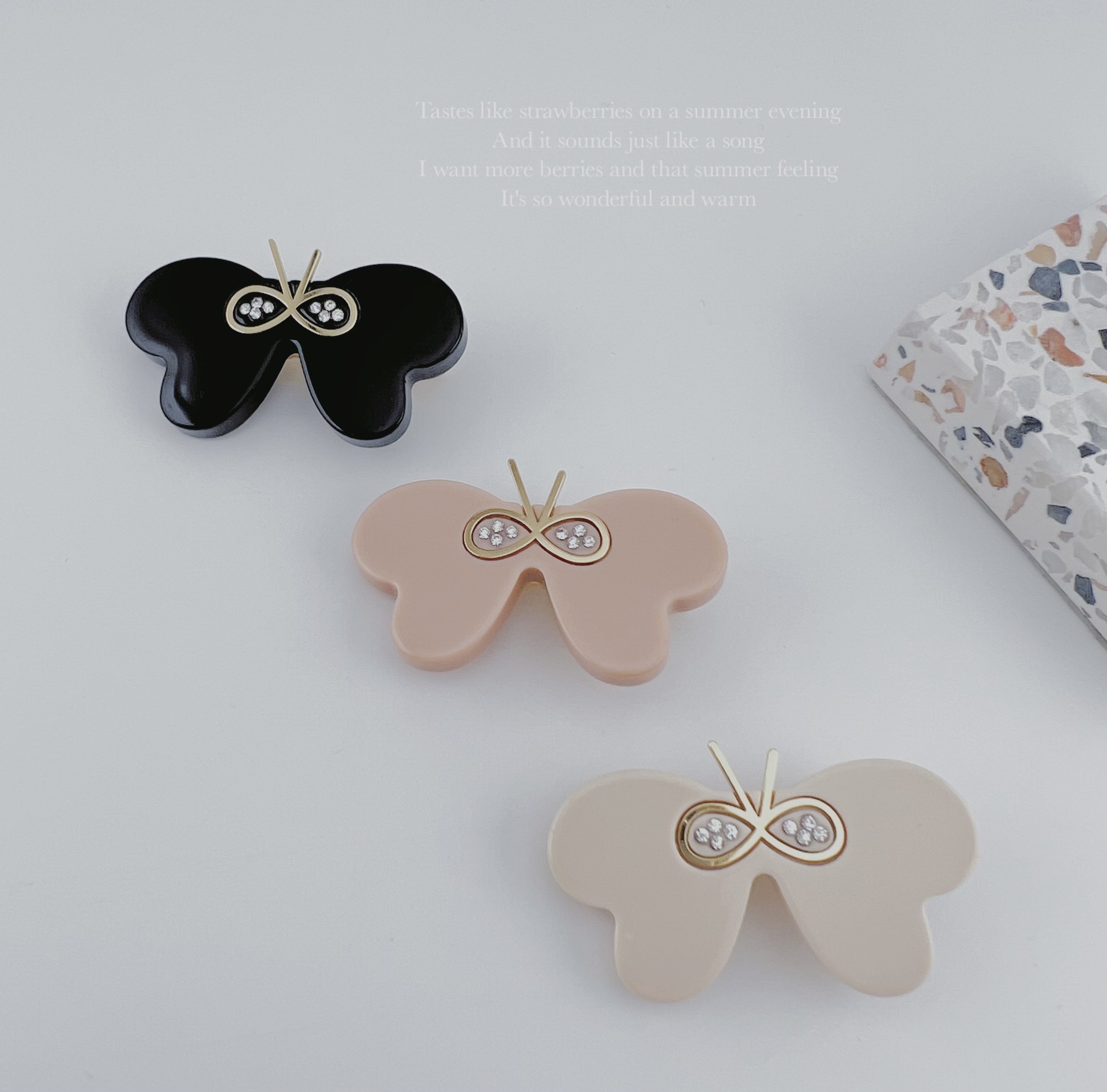 2023新款蝴蝶真锆醋酸加厚个性简约蝴蝶结发饰刘海夹边夹发夹女