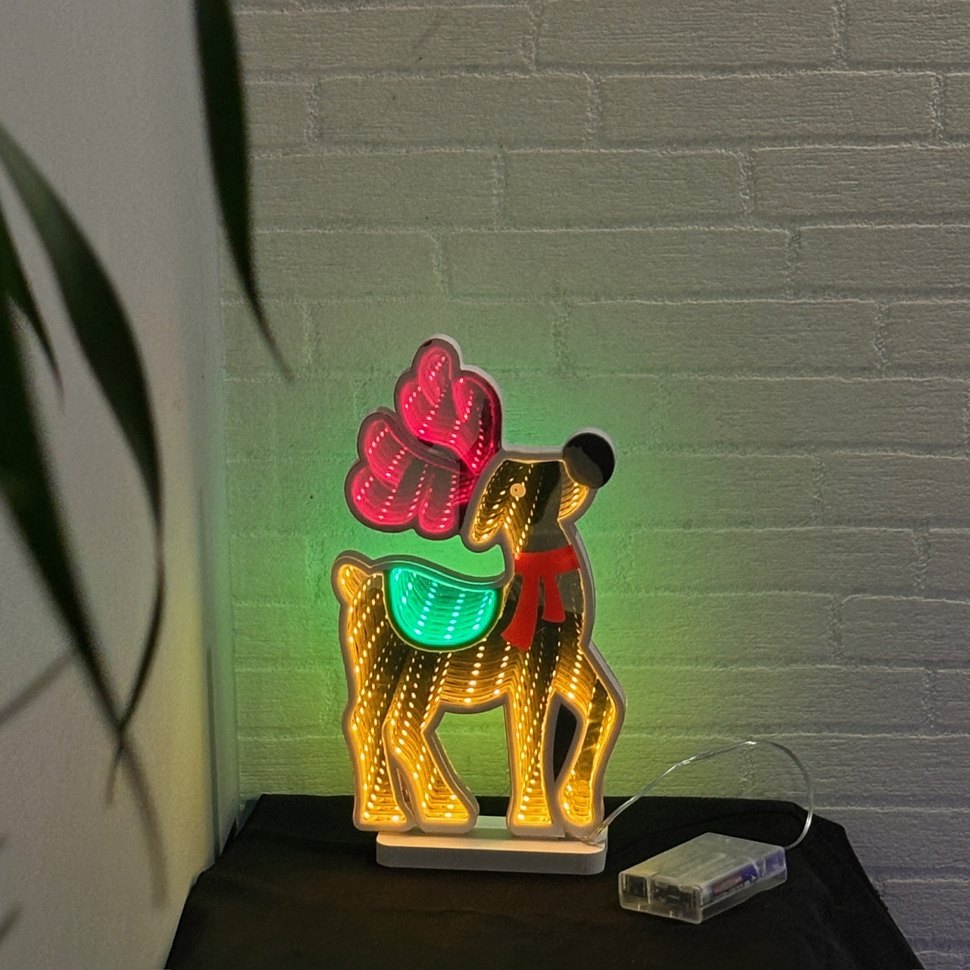 Cross-border foreign trade led neon lights, elk mirror bar, Amazon temu hot-selling atmosphere decorative color lights for Christmas full figure