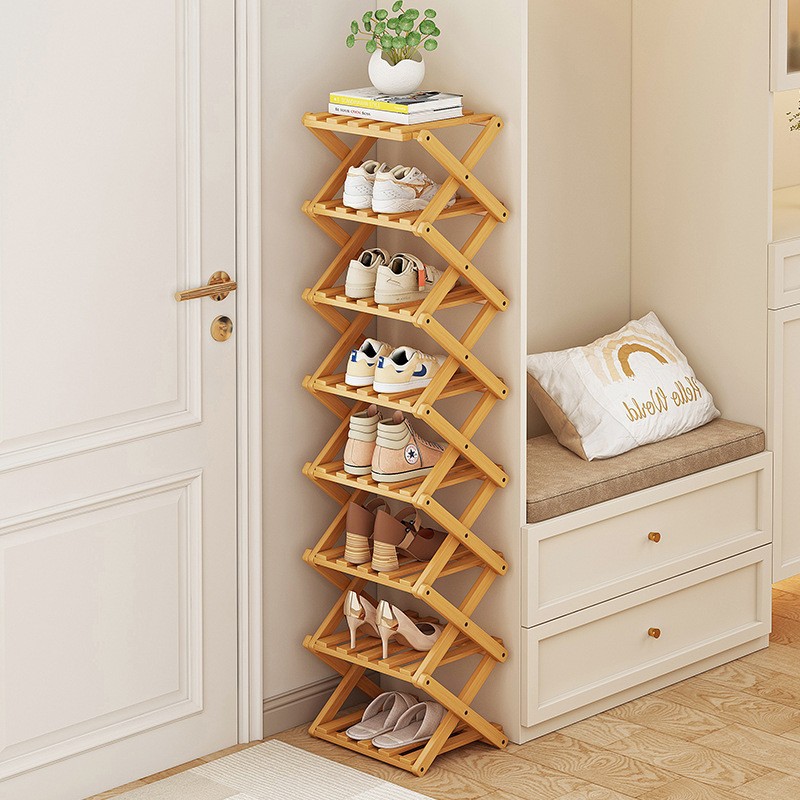 简易折叠鞋架多层家用鞋柜出租宿舍门口省空间多功能免安装置物架