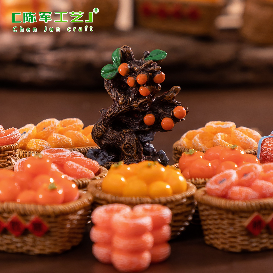 Micro-landscape creative simulation persimmon food play, persimmon as you wish, diy decorative blind bag accessories, mini miniature small ornaments Application Scenario