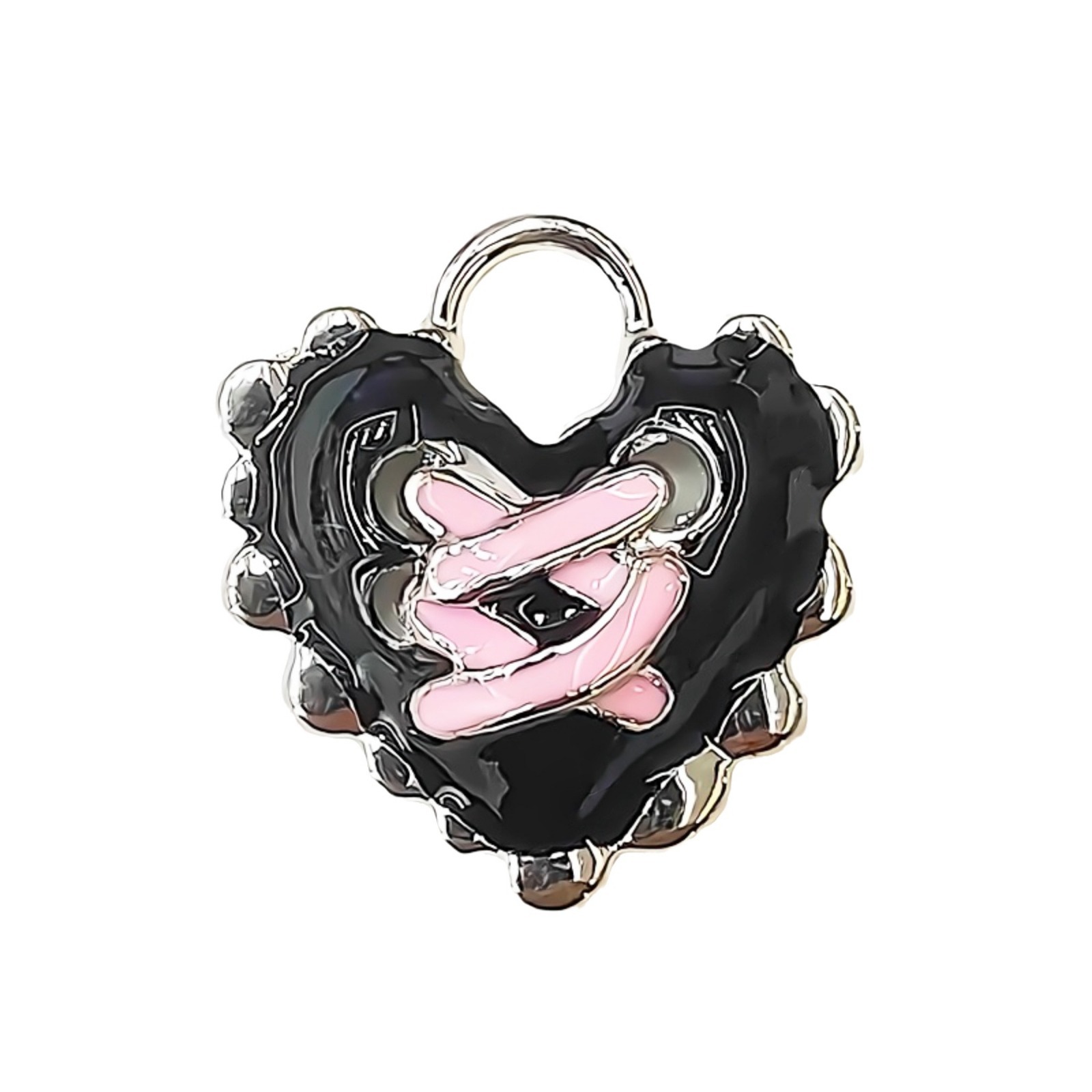 22*20Mm Sweet Cool Hip Hop Y2k Spice Girl Style Niche Retro Drop Glaze Love Necklace Accessories Feminine Exaggeration Item Picture