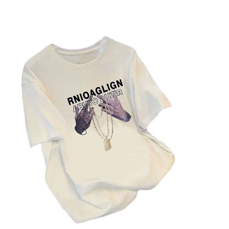 The new summer pure cotton short-sleeved T-shirt for men, a Korean style loose and plus-size fashion half-sleeved shirt in Instagram Item Picture