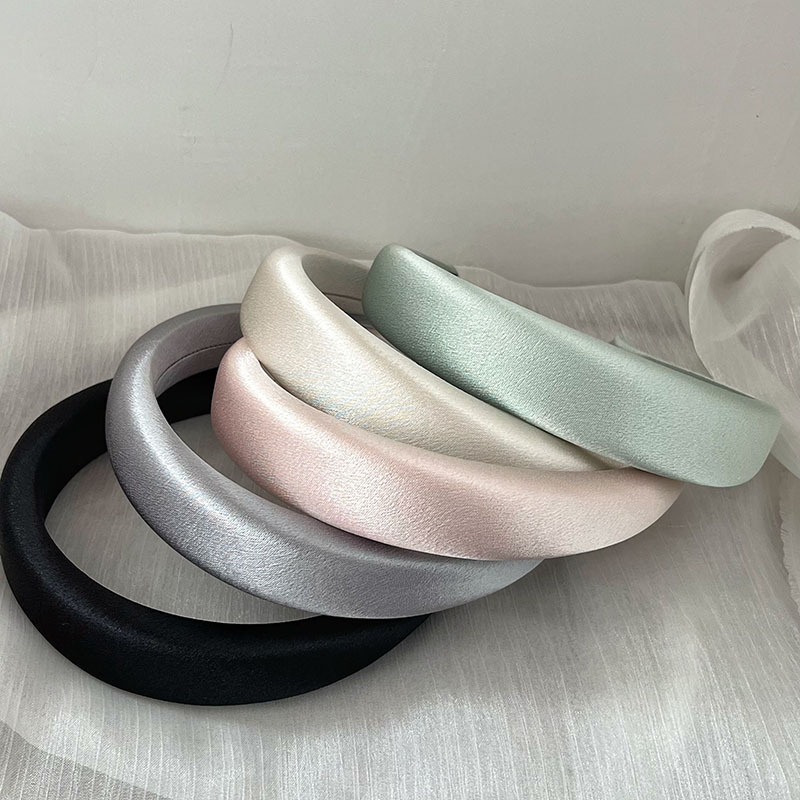 Super Positive Color Light Pearlescent Satin Hair Band South Korean Ins Silver Head Band Advanced Sense Of High Cranial Top Hair Accessories details Picture