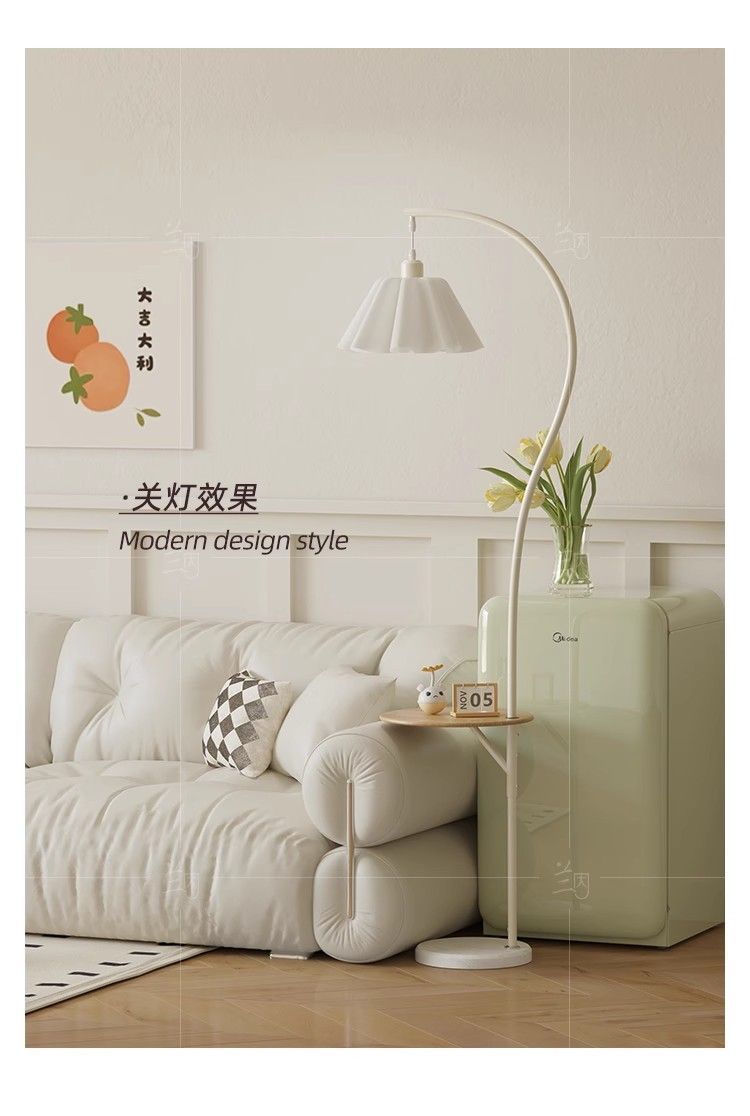 French medieval atmosphere, mushroom floor lamp, high-end fishing lamp, living room sofa, study, bedroom bedside lamp, milk beside pic 18
