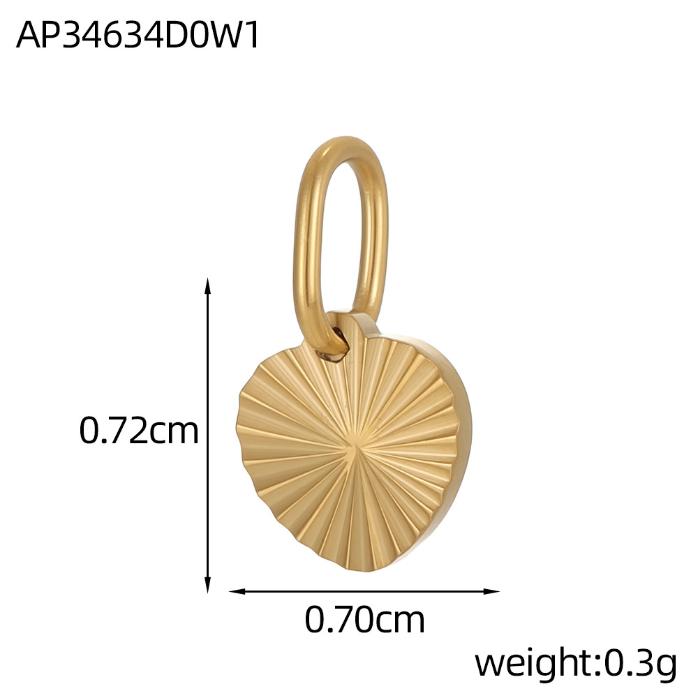 Cross-border best-selling stainless steel pendant texture pattern round plate heart four-leaf clover diy bracelet necklace accessory pic 16