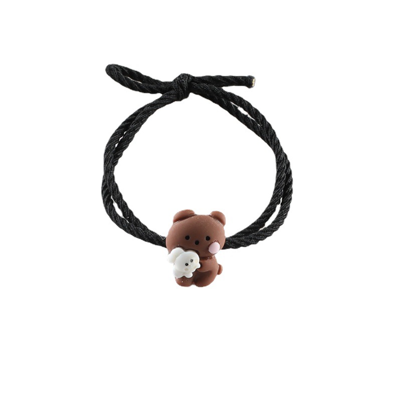 转线闺蜜情侣发绳兔子小熊鸭子发圈卡通兔兔头绳扎头发橡皮筋批发详情图5