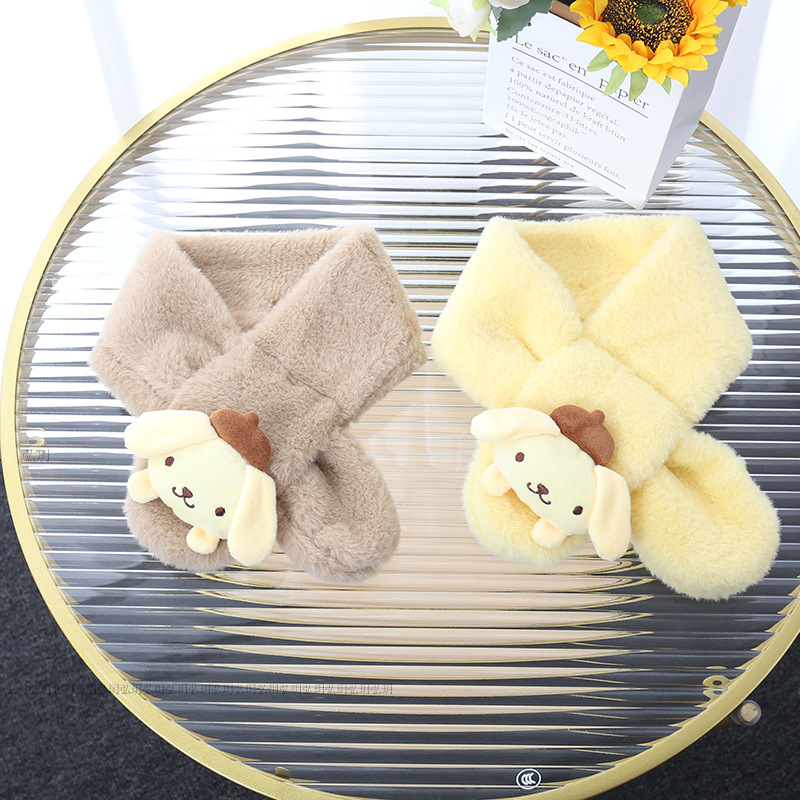 Sanrio Yugui Dog Autumn And Winter New Children's Scarf Cartoon Children Warm Thick Imitation Wrase Rabbit Plush Bib details Picture