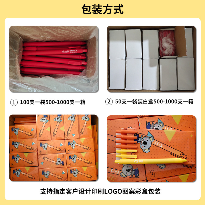 Macaron Neutral Pen Ballpoint Pen Can Print Logo Ink Pen Printing 100 Multi-Color Optional Fast Delivery Application Scenario