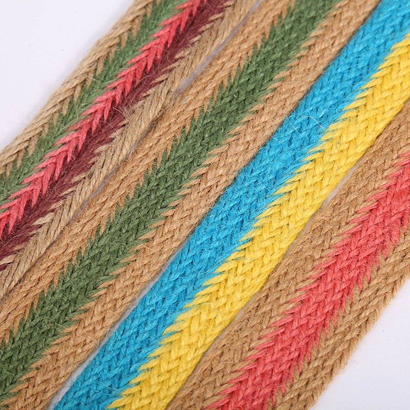 Diy Hand-Decorated 3.5 Cm Color Woven Belt Textile Clothing Accessories Hemp Woven Belt Jute Lace Wholesale Application Scenario