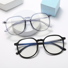 新款大框多边形韩版tr90近视眼镜框架复古防蓝光小红书网红平光镜
