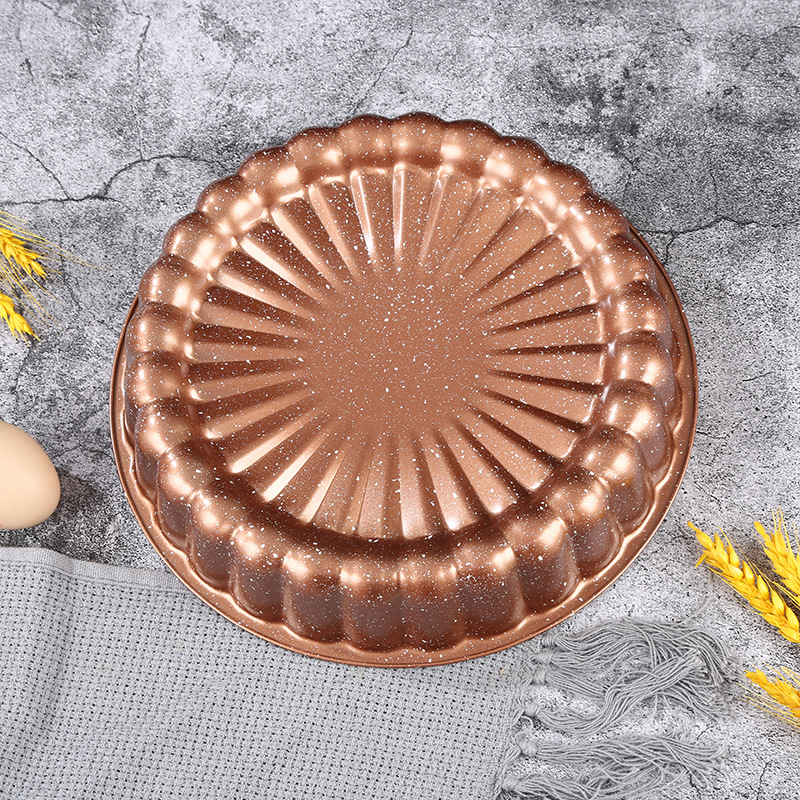 Round Plum Blossom Baking Tray Non-Stick Carbon Steel Baking Tray Oven Fire Party Home Fruit Tray Handmade Diy Baking Mold details Picture