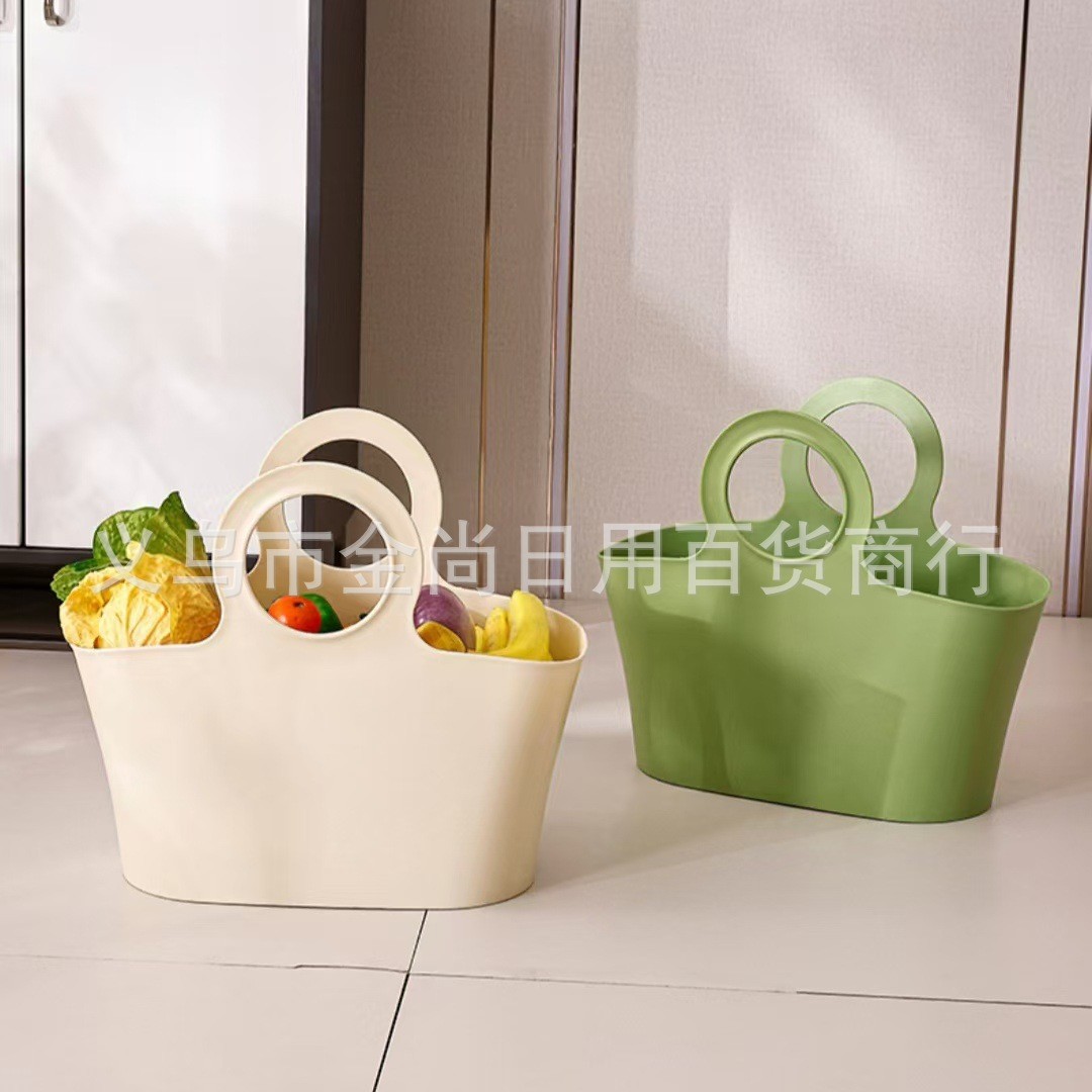 Multi-color simple bath basket, hand-held bath basket, storage basket, plastic washbasin basket, bathroom lifting basket Application Scenario