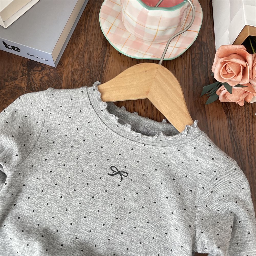 女童圆点长袖t恤儿童洋气公主套头上衣宝宝秋季打底衫新款百搭T恤详情4