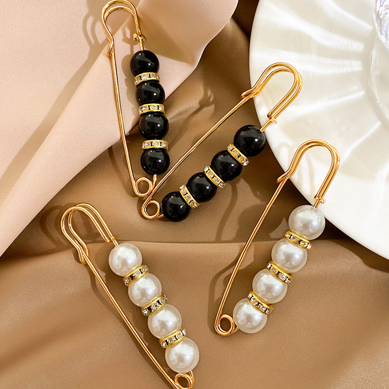 Pearl waistband pin to hold the waistband of clothing waist reduction tool anti-slip brooch for women's pants waistband pin Specification drawing