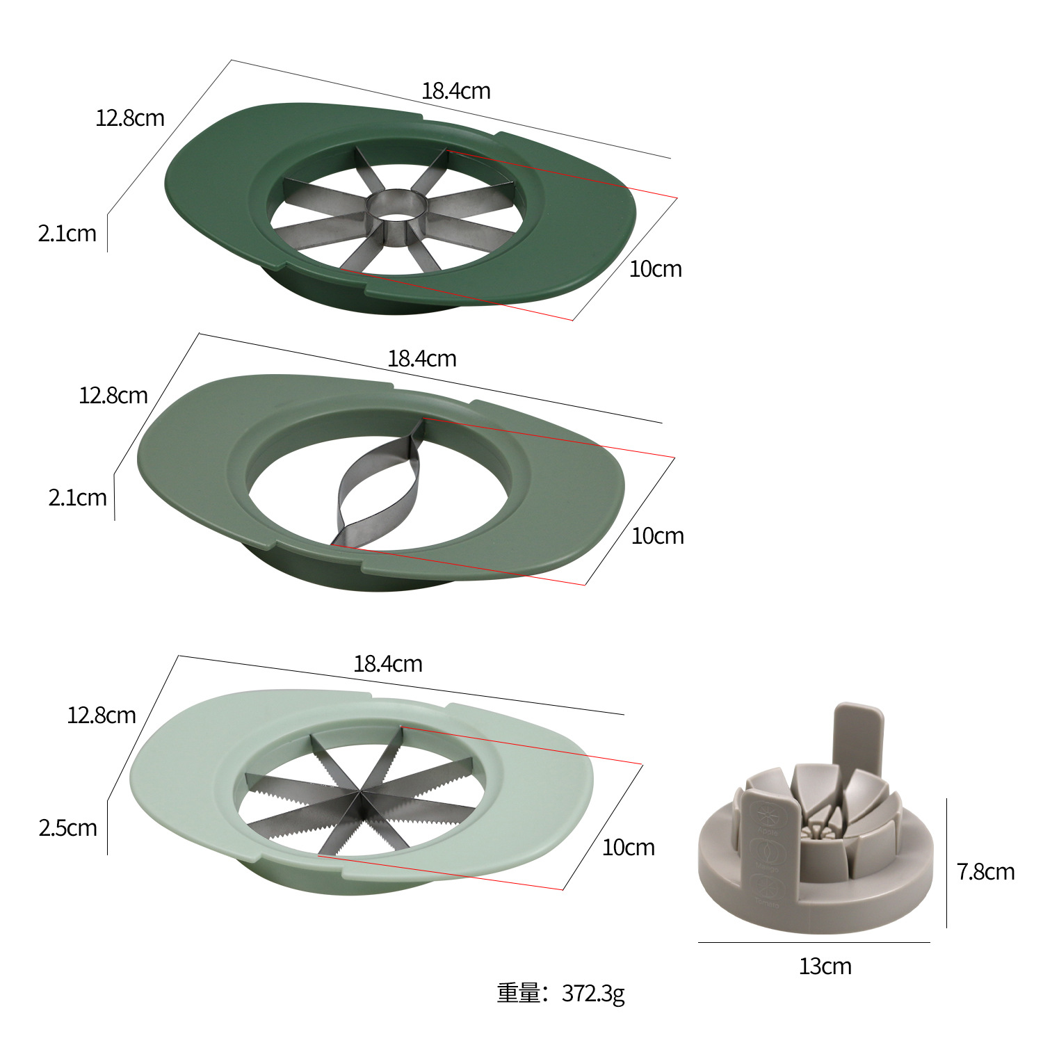 Home fruit slicer 4-piece apple slicer Mango corer Kitchen fruit and vegetable tool Fruit divider Application Scenario
