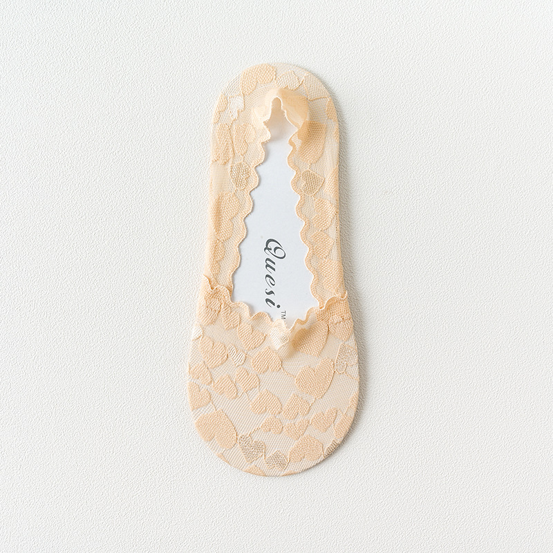 Invisible Boat Socks Women Cotton Sole Lace Jacquard Socks Student Girls Socks Casual Korean Version New Application Scenario