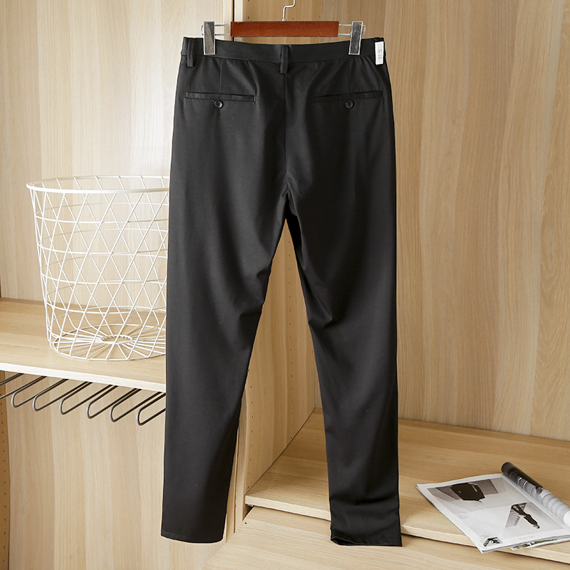 High-elastic summer pants for men, versatile straight-leg business casual pants, men's slim-fit quick-drying trousers, 1775 details Picture