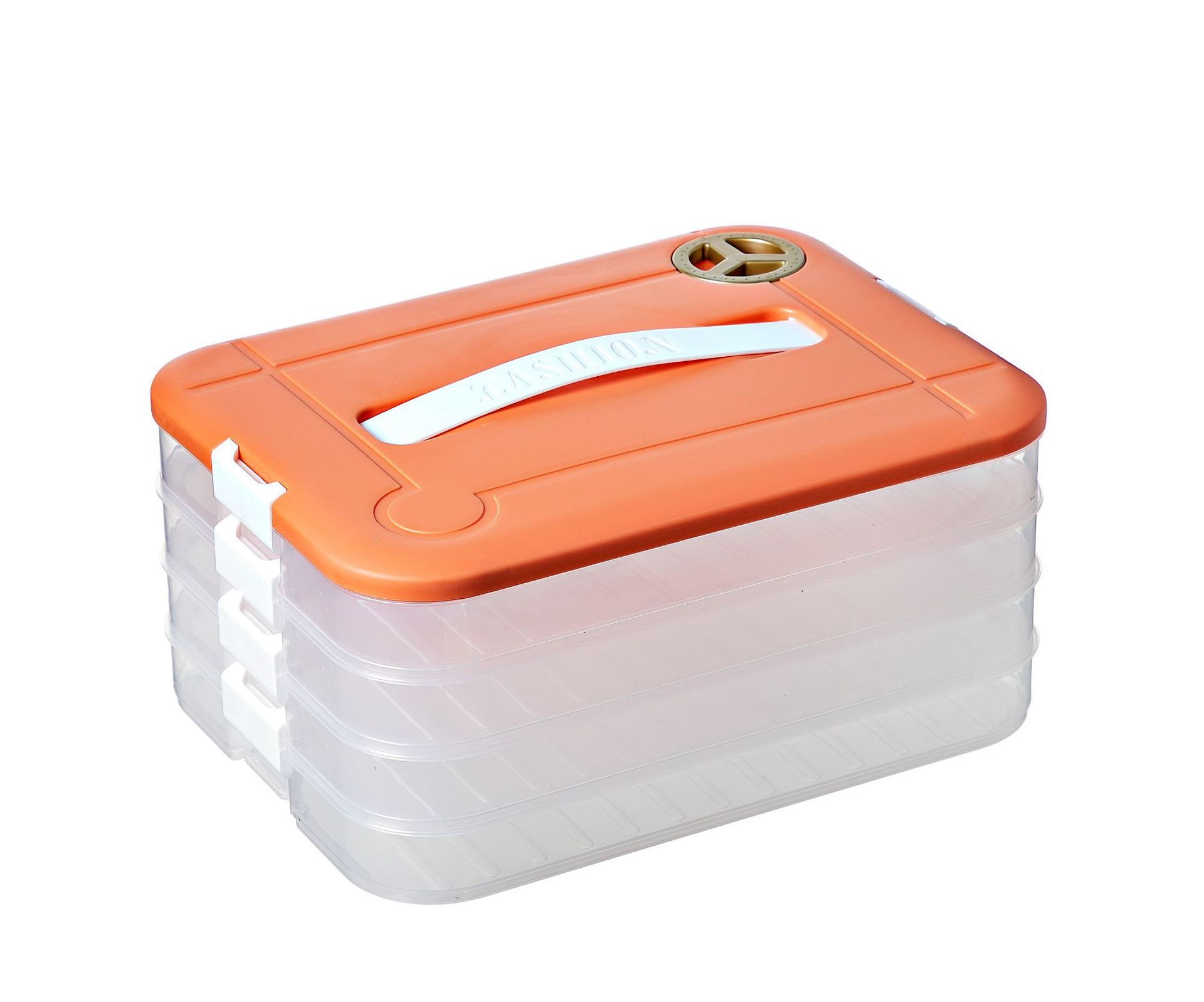 Portable kitchen dumpling plate storage box with timer and large capacity Specification image