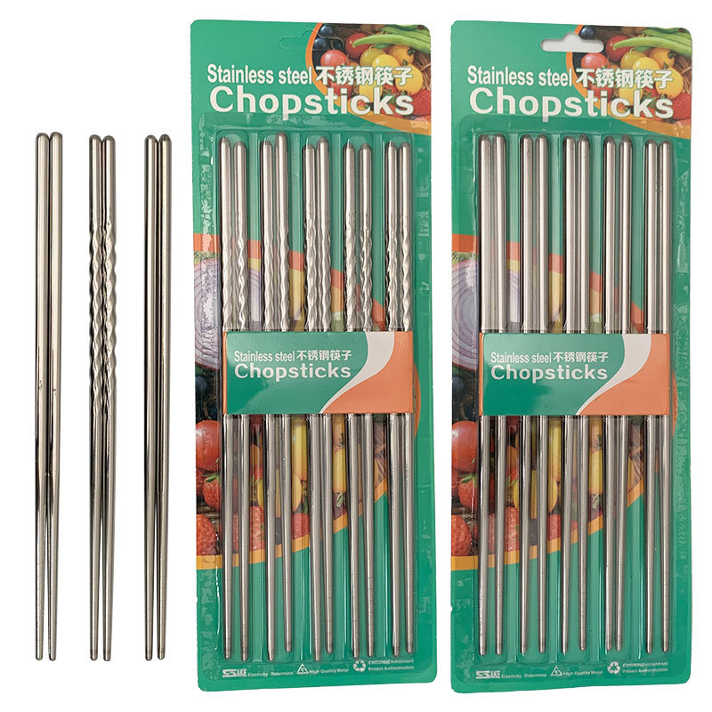 Factory wholesale stainless steel chopsticks, hollow anti-scald and anti-slip chopsticks, fast food restaurant, household and canteen supply, threaded chopsticks Item Picture